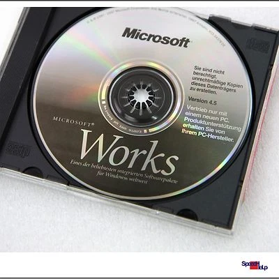Originale Microsoft OEM CD Con Works 4.5 Per Wiindows 95 98 Id De Ms Compatto - Immagine 1 di 3