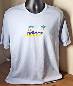 Camiseta Adidas Para Hombre Azul Claro Beach-Bit Negrita Logo Pixel Manga Corta Talla - XL - Imagen 1 de 3