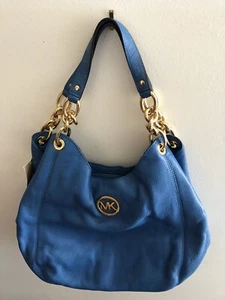 Michael l Kors Bag Fulton satchel Heritage Blue Large - Picture 1 of 7