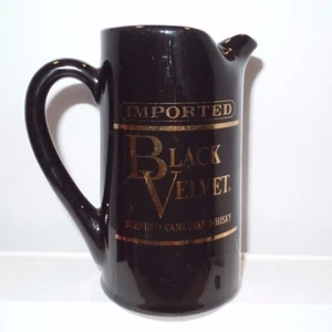 1974 Black Velvet Canadian Whisky Vintage Advertising Glass Pitcher Bar Ware  - Picture 1 of 7