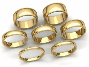 Domed Milgrain Band Ring Mens Womens 2mm 3mm 4mm 5mm 6mm 7mm 8mm Solid 10k Gold - Picture 1 of 29