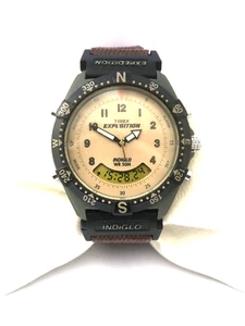 Timex Expedition Digi Analogue Vintage Quartz 50 MTWR Indiglo Day Date Watch - Picture 1 of 11