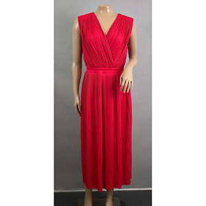 Tracy Reese Anthropologie Dress Women S Red Accordion Pleated Midi Holiday Party