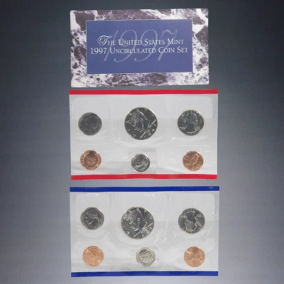 1997-P+D UNITED STATES MINT UNCIRCULATED 10 COIN SET W/ENVELOPE +SPEC CARD - Image 1 of 3