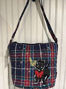 ❄️ Bolso bandolera con cubo VERA BRADLEY PERROS ESCOCESES algodón $85 - Imagen 1 de 10