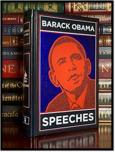 Barack Obama Speeches New Leather Bound Gift Hardback Gold Gilt & Ribbon Marker - Picture 1 of 10
