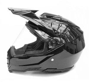 Carbon Fiber Full Face Motorcycle Helmet Racing DOT Motocross Off-Road Helmets - Picture 1 of 11