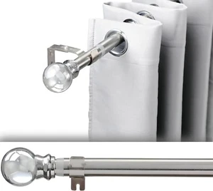 Barra de cortina ajustable, poste de cortina de acero inoxidable de 1 pulgada de espesor - Imagen 1 de 6