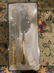 Bugatti Italien 2 Stück vergoldetes Kuchen Servier Set - Brandneu! - Bild 1 von 7