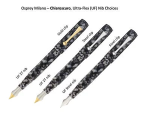 Osprey Milano - Chiaroscuro Fountain Pen with ULTRA-FLEX nib EEF/EF/F/M/B - Picture 1 of 5