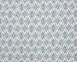 BALLARD DESIGNS CARBELLA BLUE GEOMETRIC FLORAL MULTIPURPOSE FABRIC BY YARD 54"W - Picture 1 of 6