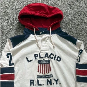 De Colección Años 90 Polo Ralph Lauren L Plácido Torneo de Hockey Sudadera con Capucha 1934 Campeón Para Hombres L - Imagen 1 de 10