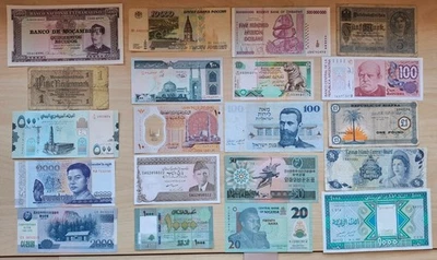 LOT 20 DIFERENT BANKNOTES OF WORLD CIRC. to UNC Biafra,Pakistan,Yemen,Cayman,etc - Image 1 of 2