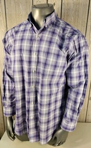 Tailorbyrd Shirt Mens 2XL XXL Purple Plaid Long Sleeve Button Down Flip Cuff - Picture 1 of 9