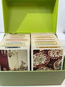 Vintage Betty Crocker Avocado grün Rezeptkarte Bibliotheksbox komplett mit Karten - Bild 1 von 13