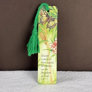 De colección 1978 Mariposa 'Reino de Dios' Juan 3:3 Versículo Bíblico ¡Marcador Antioquía años 70! - Imagen 1 de 6