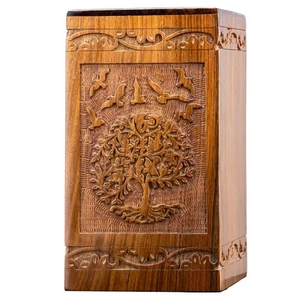 Cremation Urns for Human Ashes Companion Male Female Wooden Tree of Life Urns... - Picture 1 of 7