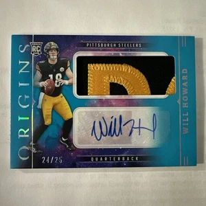 2025 Origins Will Howard RPA RC /25 Steelers RJJ-WHD Jersey Patch Auto Turquoise - Picture 1 of 4