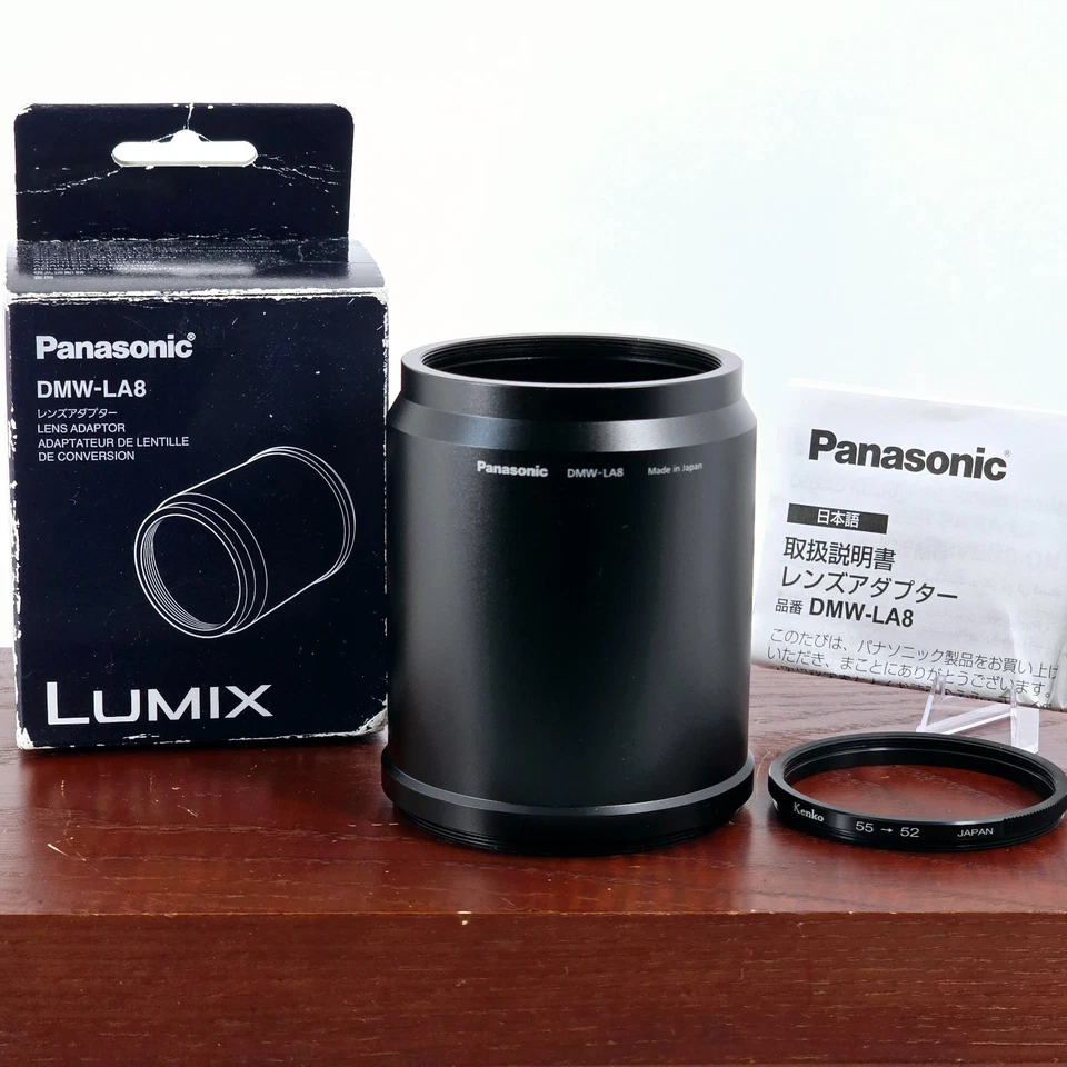 🌸[Sin usar] Adaptador de lente Lumix Panasonic DMW-LA8 65,8-55 mm para DMC-FZ70 Japón Foto 1 de 4