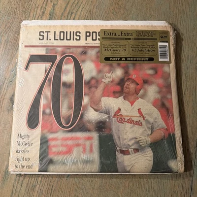 Mark McGwire 1998 St Louis Post Dispatch Newspapers Home Run Record 62 & 70🔥 - Image 1 of 4