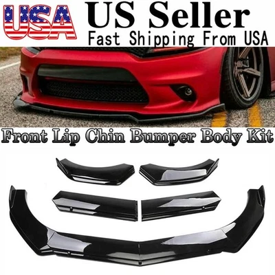 For Jeep Grand Cherokee SRT Glossy Black Front Bumper Lip Spoiler Body Kit ABS - Изображение 1 из 4