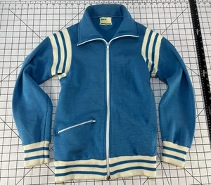 Vintage 60s 70s 80s Sweatshirt Running Track Jacket Surf Stripe Retro Mod Atomic - Picture 1 of 8