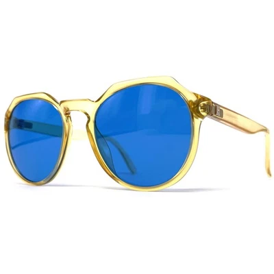 NOS vintage PLAYBOY 4679 sunglasses - 1980's Austria - Medium - Yellow / Blue - Bild 1 von 4