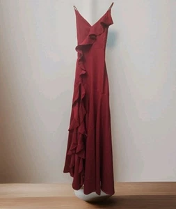 Minuet Sleeveless Ruffle Long Red Gorgeous Dress Size Small - Picture 1 of 7