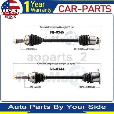 2 ejes traseros TrakMotive CV eje articulado para Infiniti FX35 2008 2007 2006 2005 Foto 1 de 3