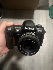 Nikon F80D F80 D Black 35mm SLR Film Camera Body + Nikon 50mm 1:14 4224104 - Picture 1 of 9