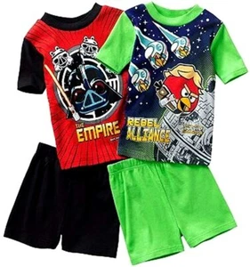 Angry Birds Star Wars 4 PC Short Sleeve Tight Fit Cotton Pajama Set Boy Size 10 - Picture 1 of 1