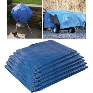 BLUE TARPAULIN Small-Large Waterproof Sheet Cover Ground Trailer Garden Tarp