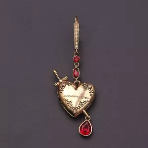 Women Heart Sword Earring Crystal Drop Earrings Birthday Gifts Ear Dangle 1Pcs - Picture 1 of 12