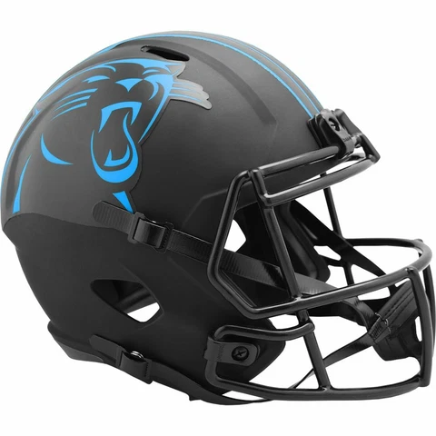 CAROLINA PANTHERS Black Eclipse NFL Full Size Replica Football Helmet Cover