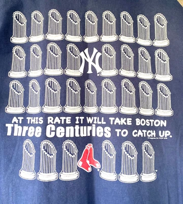 Мужская футболка NY Yankees MLB Beat Boston Red Sox БОЛЬШАЯ Lee Sport темно-синяя гранж - Изображение 1 из 4