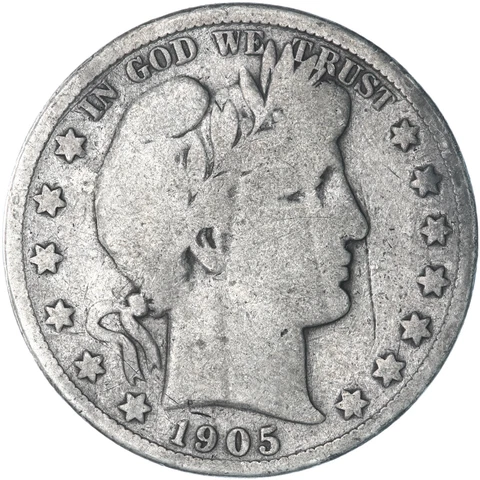 1905 S Barber Half Dollar 90% Silver Good  Obverse Scratch See Pics F423 Cover