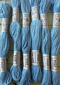 DMC # 4 Coton Retors Mat thread light blues 2827 , 2594 - Picture 1 of 3