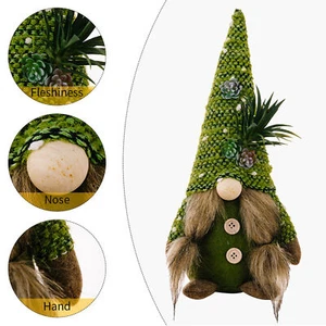 Faceless Dwarf Doll Non-fading Decorative Green Succulent Spring Gnomes Plush - Picture 1 of 9