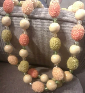 Vintage Handmade Large Beads/Sugar Beads West Germany Made Double Layered 20-23" - Imagen 1 de 5