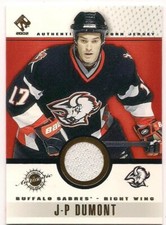 J-P Dumont 01-02 Pacific Private Stock Authentic Game Worn Jersey