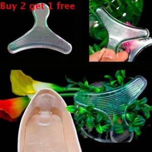 Silicone Heel Shoe Pads Inserts Insoles Liner Gel Cushion Shoe Grips 8 * 9cm - Picture 1 of 10
