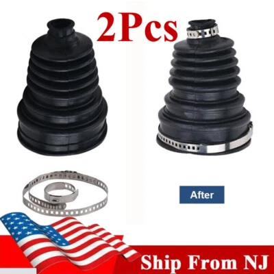 2pc CV Boot Cover Universal Silicone CV Axle Boot Dust Cover Ball Head Clamp Kit - Image 1 of 4