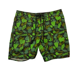 Hippy Tree beach shorts Men (W32)/green floral/drwstrng waist/unlined/pockets - Picture 1 of 11