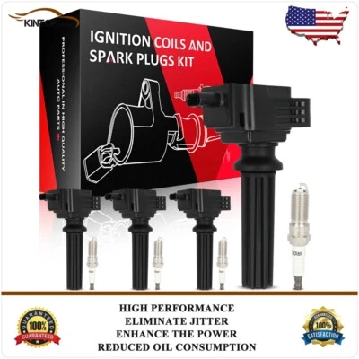 4 Ignition Coils & Spark Plugs Kit For Ford EcoSport 2013-2021 Edge 2012-18 2.0L - Image 1 of 4