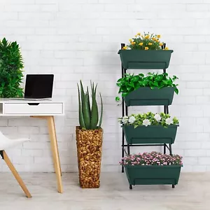 4Tier Vertical Garden Planter Raised Garden Bed Planter Box to Grow Flowers Herb - Picture 1 of 8