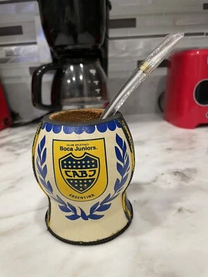 Taza Mate Boca Juniors incluye pajita/bombilla. Foto 1 de 4