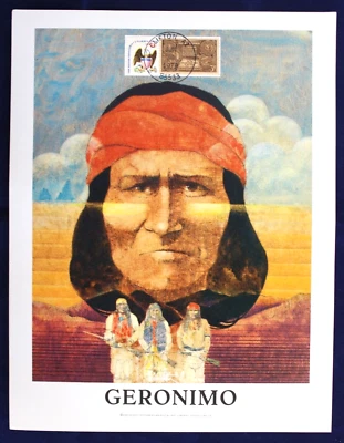Geronimo 1979 American Postal Art Print - 13c #1596, 3c #972 Stamps - Image 1 of 4