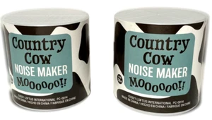 2 MOO COW CANS Noise Maker Sound Box Toy Joke Gift Funny Voice Cry Farm Animal - Picture 1 of 12