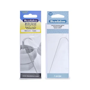 Agujas de cuentas curvas de ojo grande Beadalon® para cuentas de roscado * Elige la longitud - Imagen 1 de 3