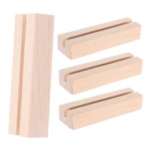 4 Pcs Photo Wooden Base Stands for Display Greeting Card Place Holders Baby - Picture 1 of 12